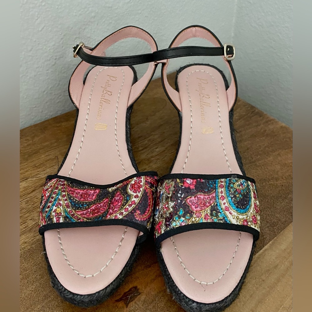 Prettty ballerinas sequined patterned espadrilles